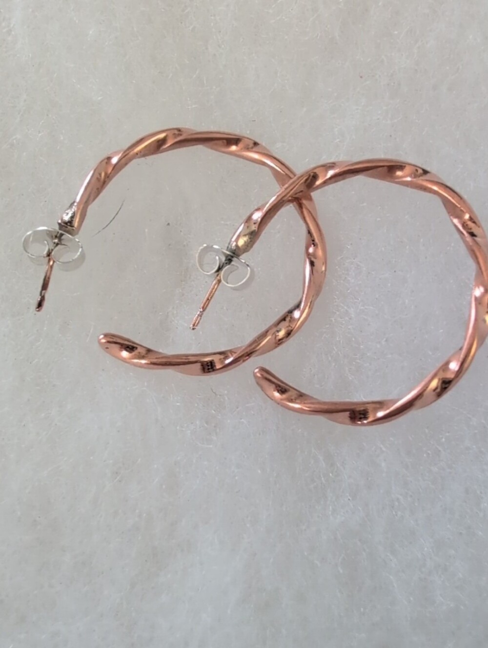 Native Navajo Pure Copper Earrings, Elaine Tahe